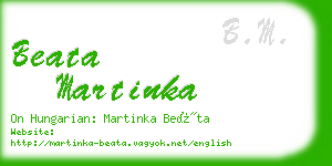 beata martinka business card